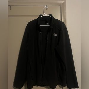 The North Face Black Full Zip Long Sleeve Pockets Embroidered Fleece Jacket Coat